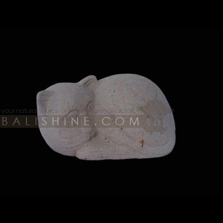 Balishine: Your natural source of indonesian handicraft presents in its Home Decor collection the Cat Statue:12DEL35586:This cat statue is a handicraft of Bali made from natural white lime stone.  white color.