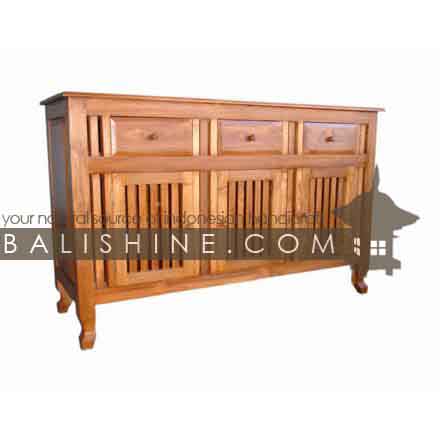 Balishine: Your natural source of indonesian handicraft presents in its Home Decor collection the Cabinet:114SEF273841:This cabinet is produced in indonesia, made from teak wood. It has 3 doors and 3 drawers.  Natural, chocolate or dark color