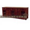 balishine This console is produced in indonesia, made from teak wood and glasses. It has 3 doors and 13 drawers.