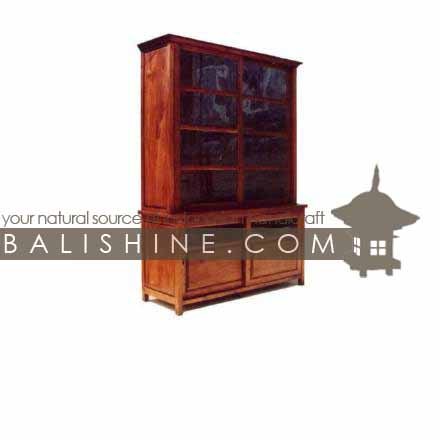 Balishine: Your natural source of indonesian handicraft presents in its Home Decor collection the Shop Cabinet:114SEF273929:This shop cabinet is produced in indonesia, made from teak wood and glasses. It has 4 doors.  Natural, chocolate or dark color