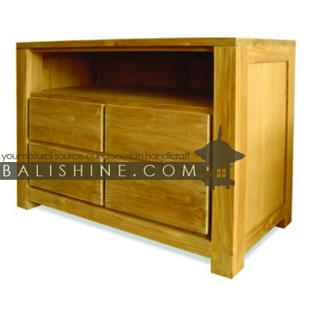 Balishine: Your natural source of indonesian handicraft presents in its Home Decor collection the TV Stand:114MNF255978:This TV stand is produced in indonesia, made from teak wood. It has 4 drawers.  This furniture is made from high quality teak wood grade A premium. Natural, chocolate or dark color.