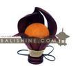 balishine This lamp is produced in Indonesia made from coconut and mahogany wood cotton bowl lampshade with a string of pineapple leaf for decoration.