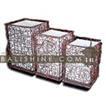 balishine This square lamp is produced in Indonesia made from rotan with wood base. 