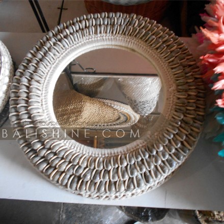 Balishine: Your natural source of indonesian handicraft presents in its Home Decor collection the Seashell Mirror:17DEK128750:This mirror is made in Bali from seashell.  